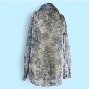 Kathy Ireland Blue and Gray Eyelet Jacket